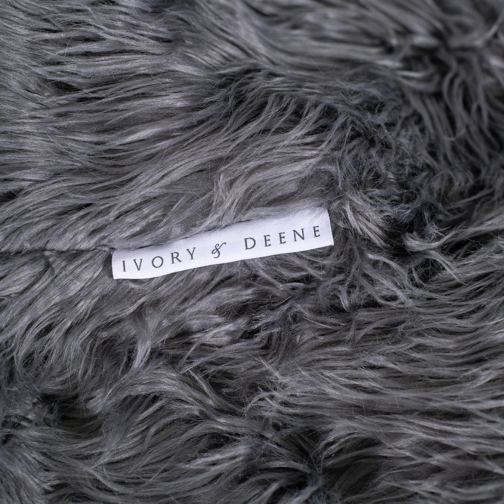 Lush Fur Bean Bag - Charcoal gallery detail image