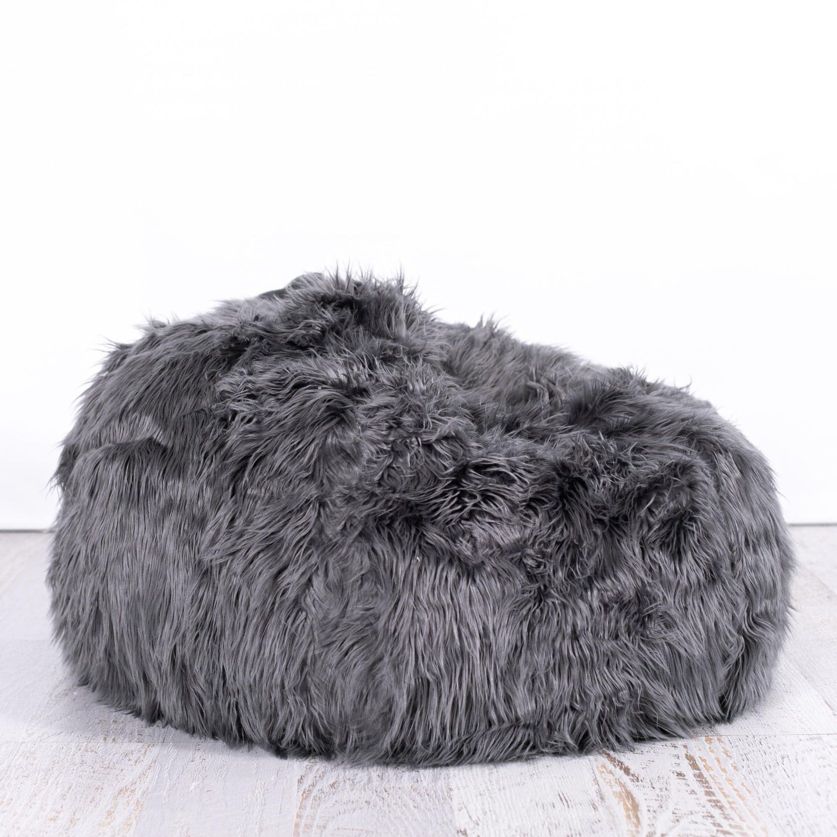 Lush Fur Bean Bag - Charcoal gallery detail image