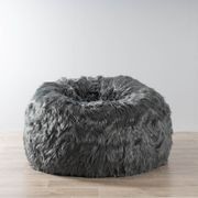 Lush Fur Bean Bag - Charcoal gallery detail image