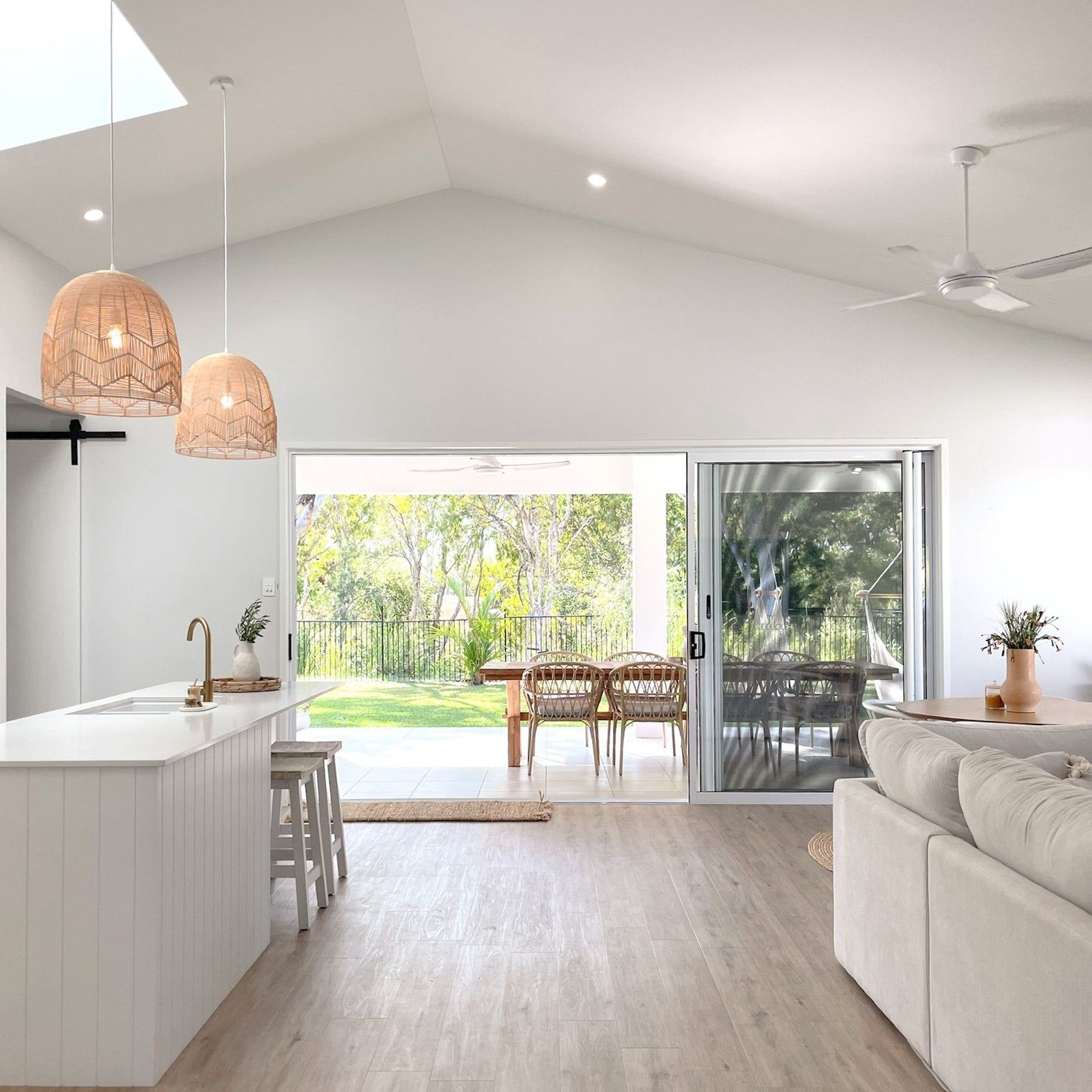 Natural Rattan Lace Pendant Light - Amalfi - 2 Sizes gallery detail image