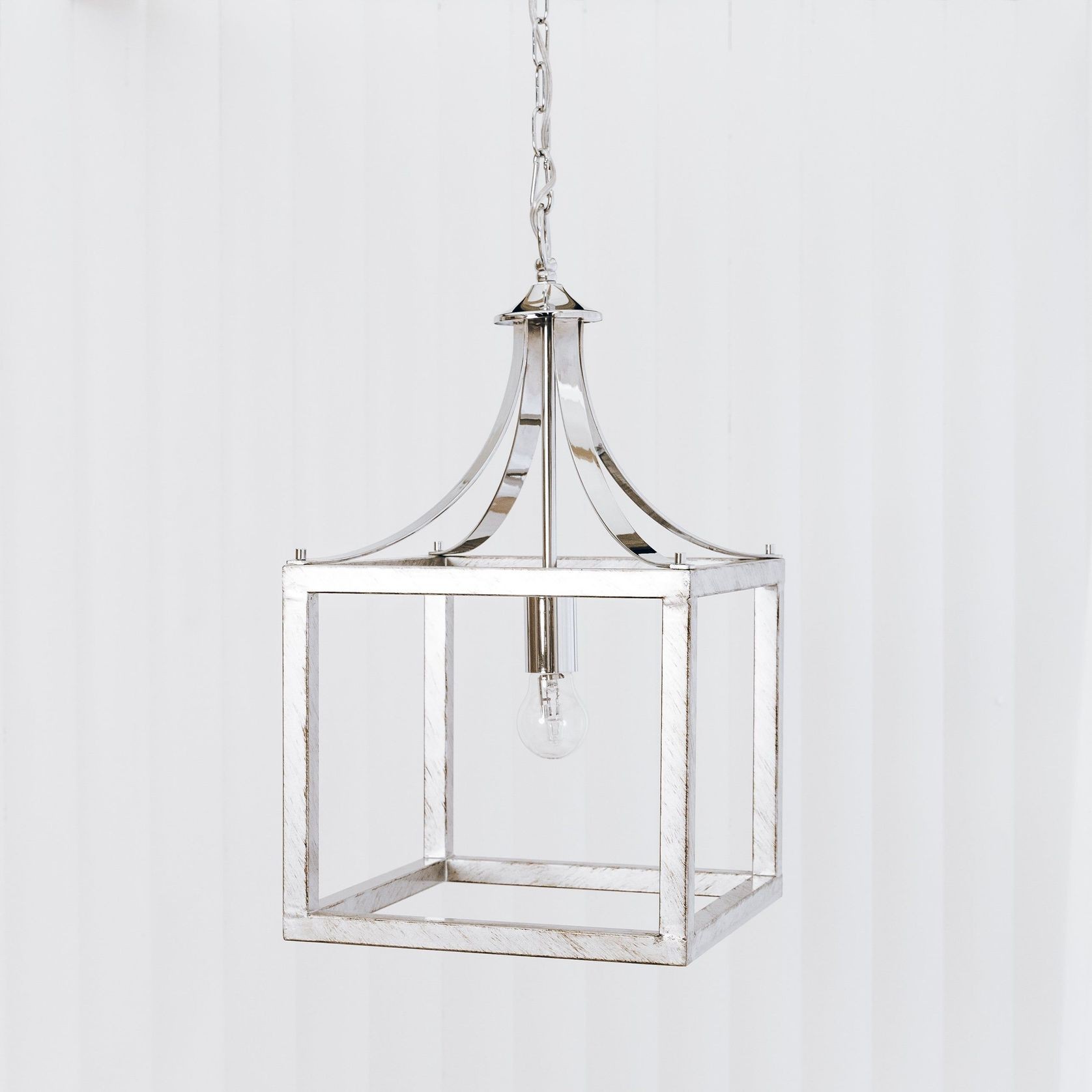 Hampton Style Lantern Pendant Light - Langham - Chrome gallery detail image