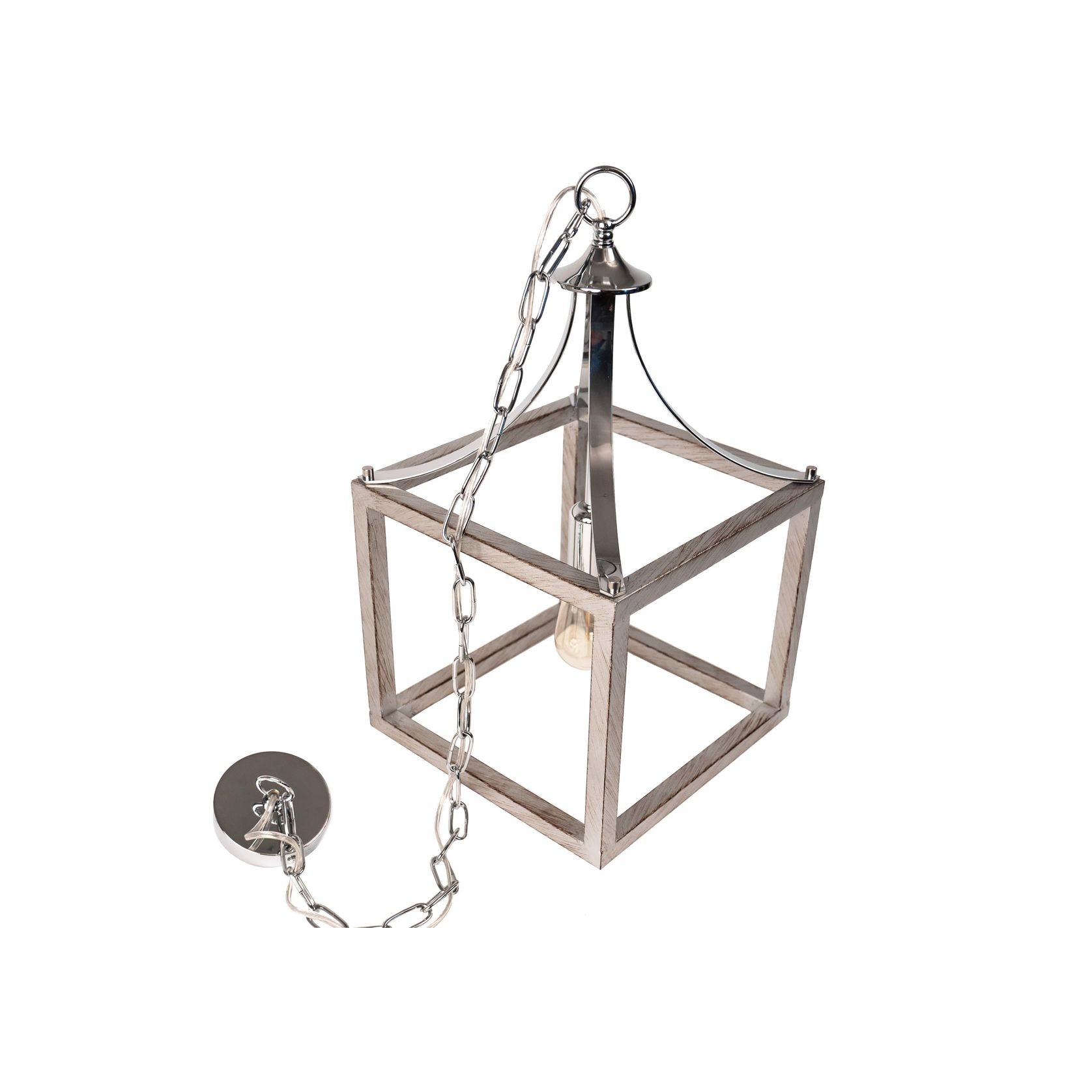 Hampton Style Lantern Pendant Light - Langham - Chrome gallery detail image