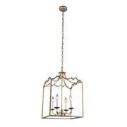 Detailed Box Frame Lantern Pendant Light - Champagne gallery detail image