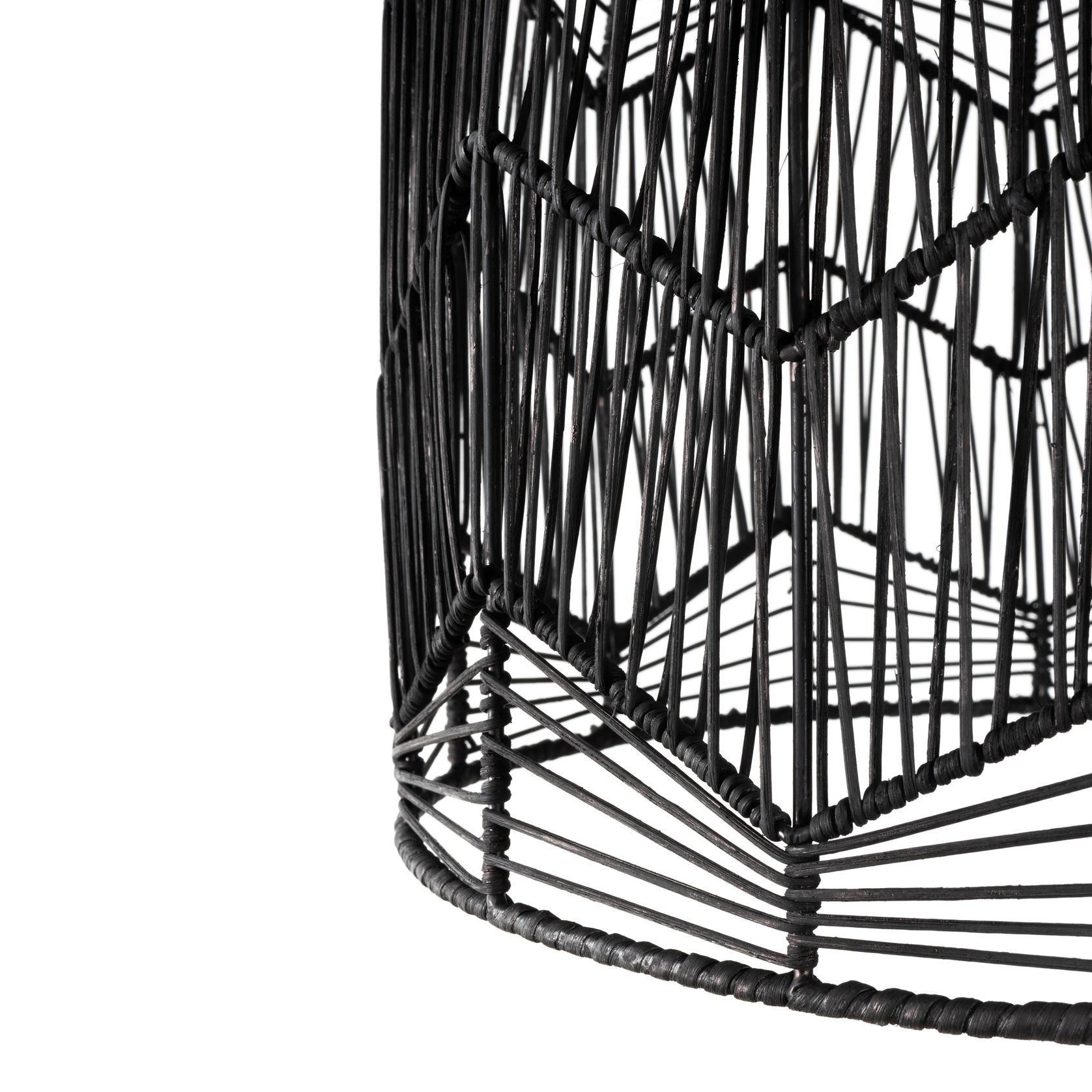 Black Rattan Lace Pendant Light - Amalfi - 2 Sizes gallery detail image