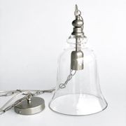 Gracie Glass Bell Shape Pendant Light - Matt Silver gallery detail image