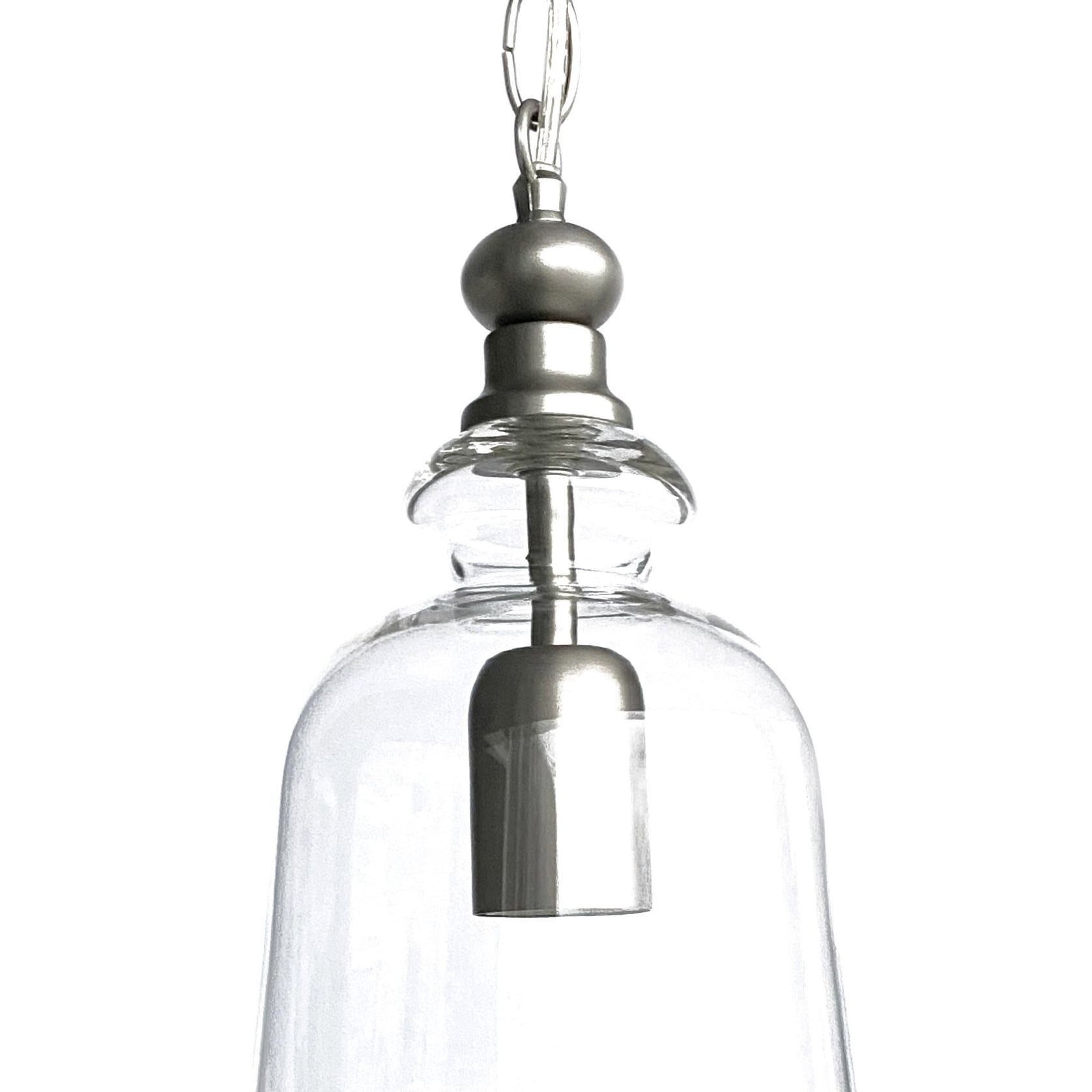 Gracie Glass Bell Shape Pendant Light - Matt Silver gallery detail image