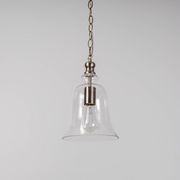 Gracie Glass Bell Shape Pendant Light - Matt Silver gallery detail image