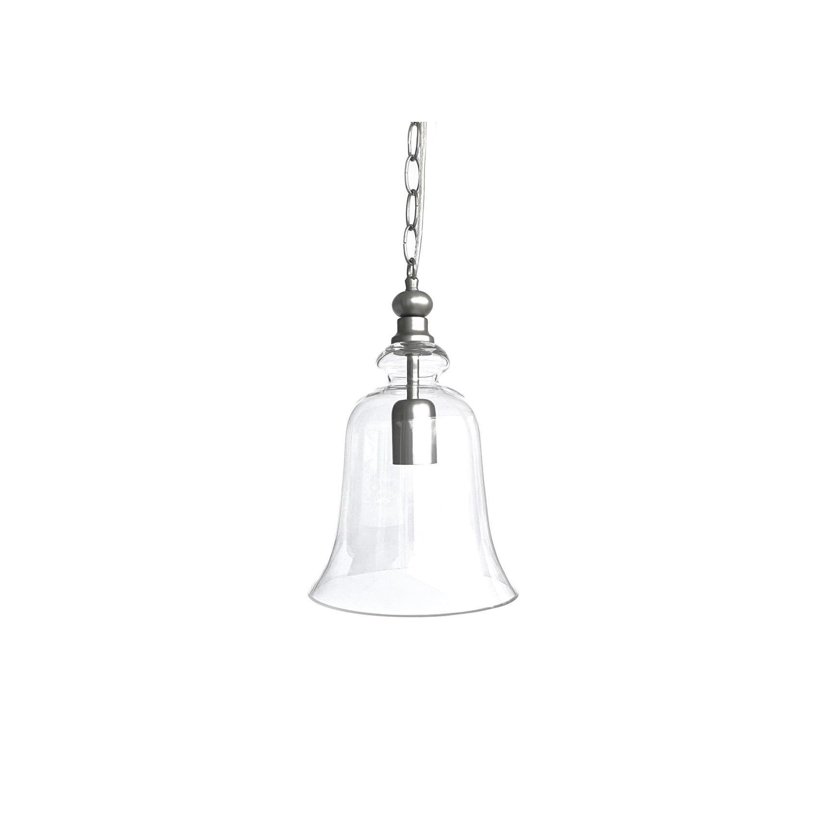 Gracie Glass Bell Shape Pendant Light - Matt Silver gallery detail image