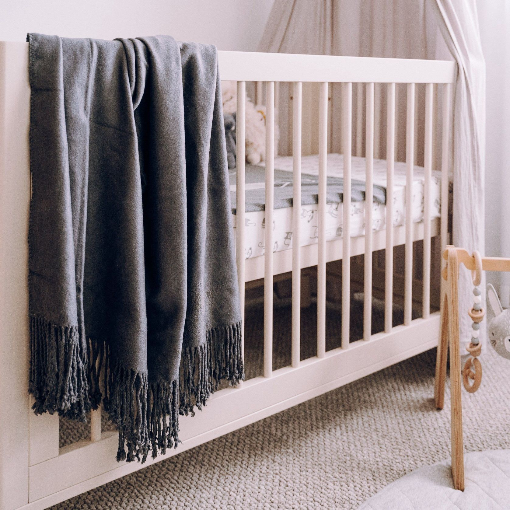 Luxury Bamboo Throw Blanket - Charcoal gallery detail image