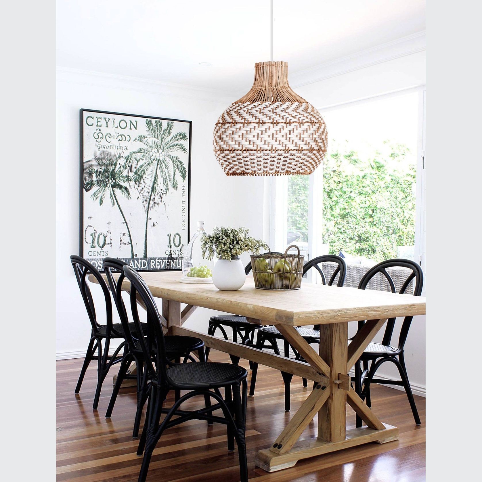 Bondi White Rattan Pendant Light gallery detail image