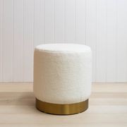 Boucle Ottoman Stool - Gold Base - 40cm gallery detail image
