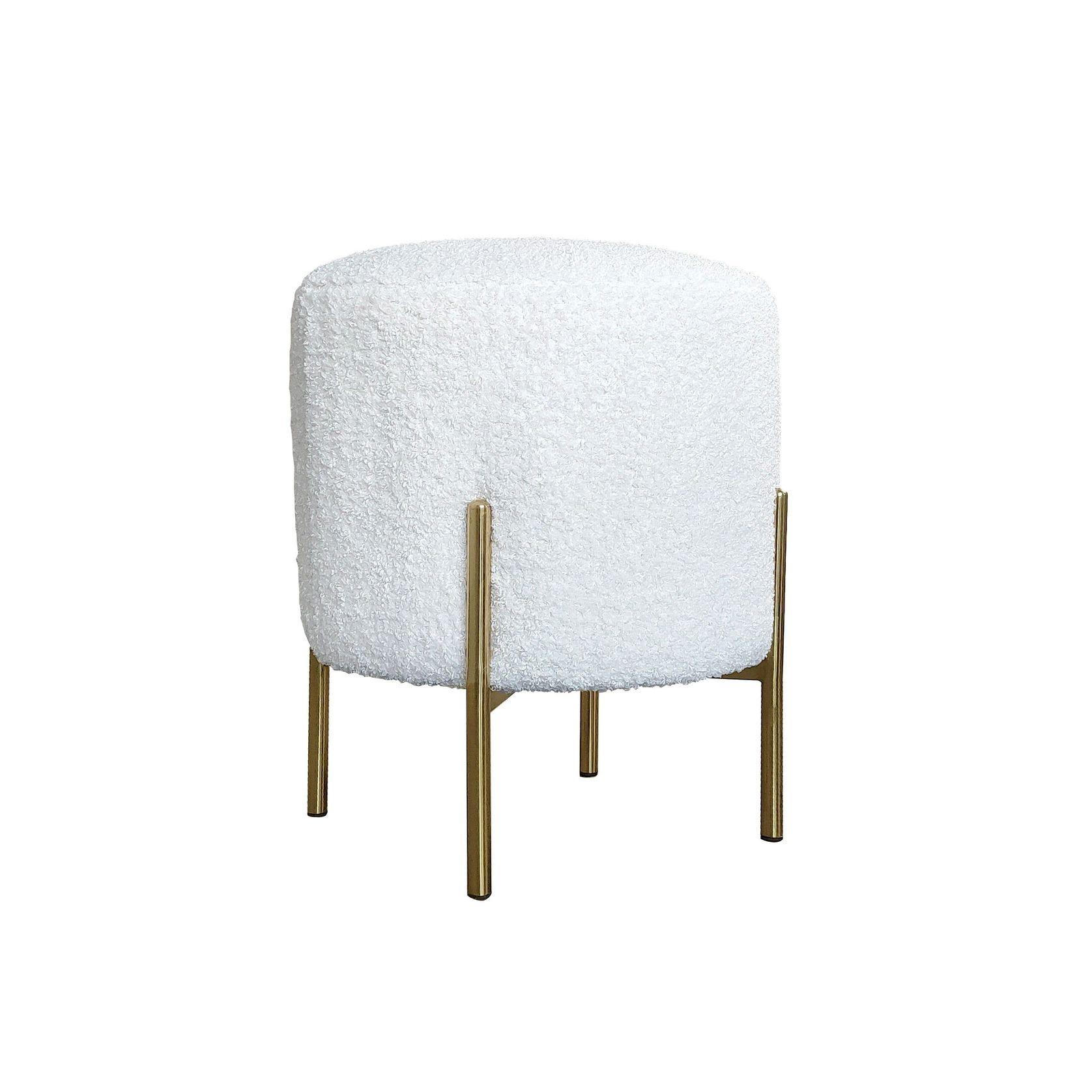 Boucle Ottoman Stool - Gold Frame gallery detail image