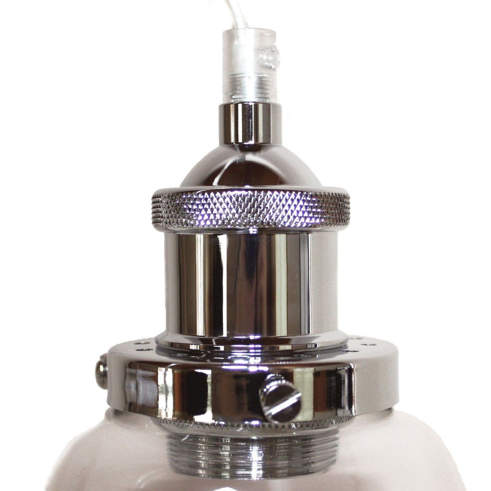 Lucy Glass Pendant Light - Chrome gallery detail image