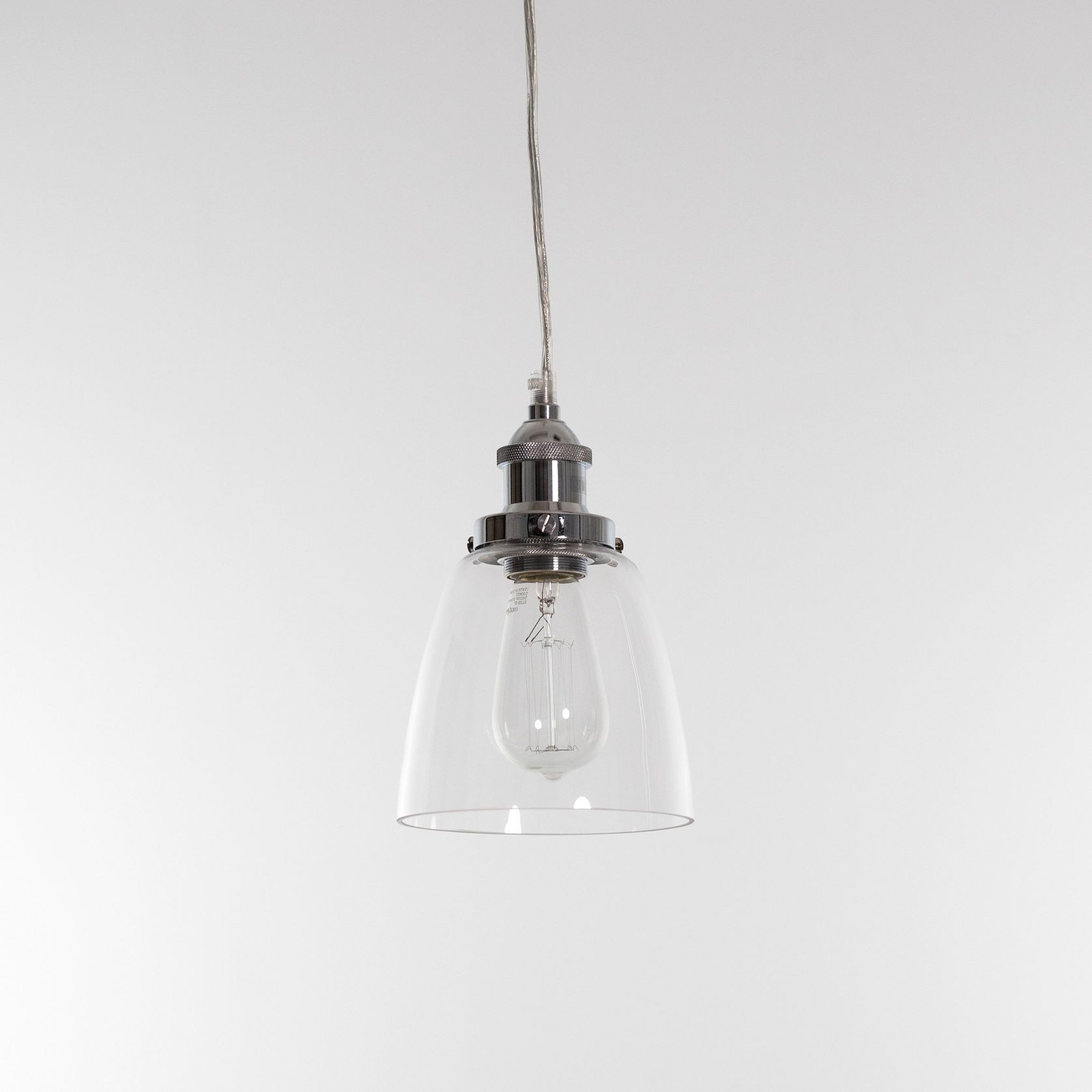 Lucy Glass Pendant Light - Chrome gallery detail image