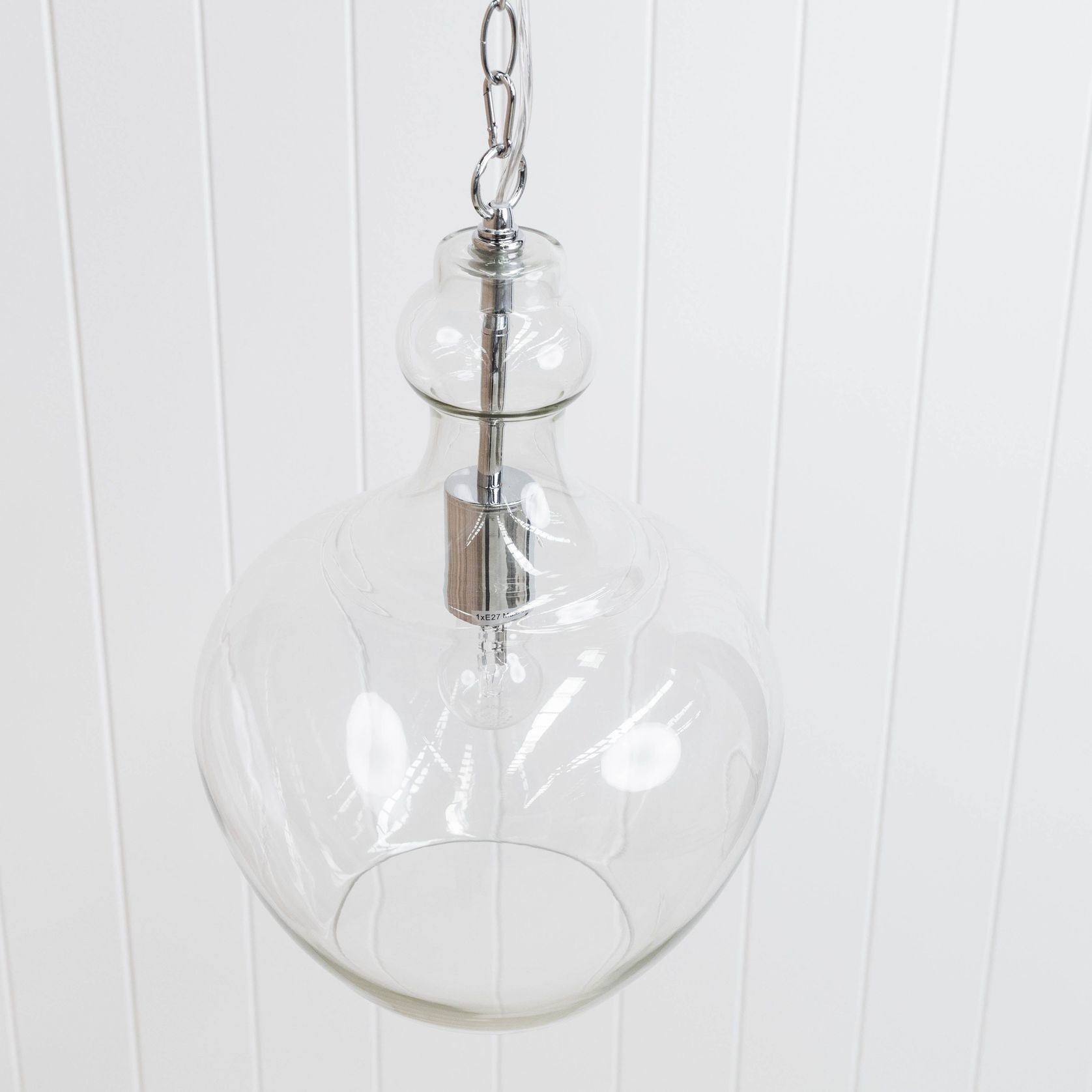 Valentine Glass Pendant Light - Chrome gallery detail image