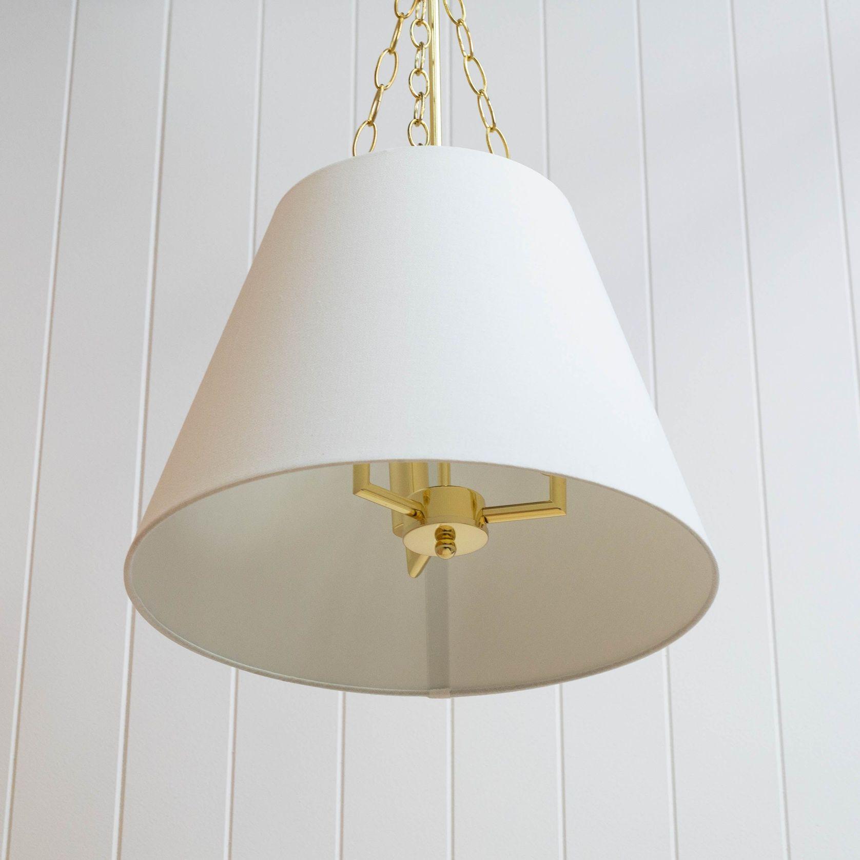 Chloe Pendant Light with Gold Hardware - White gallery detail image