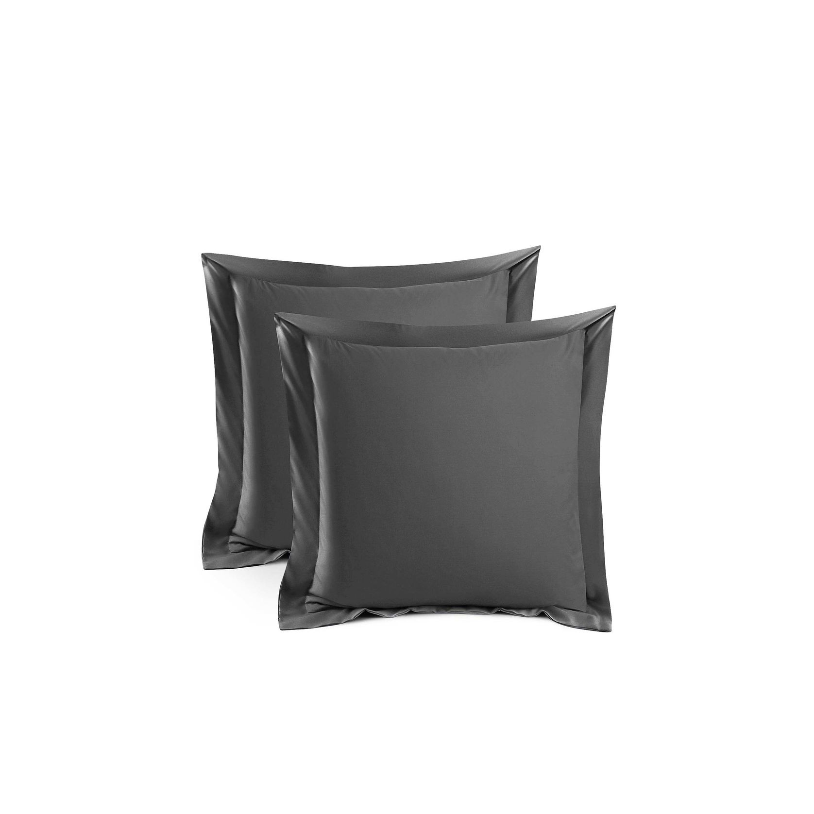 Silky Soft Bamboo European Pillowcase Set - Charcoal gallery detail image