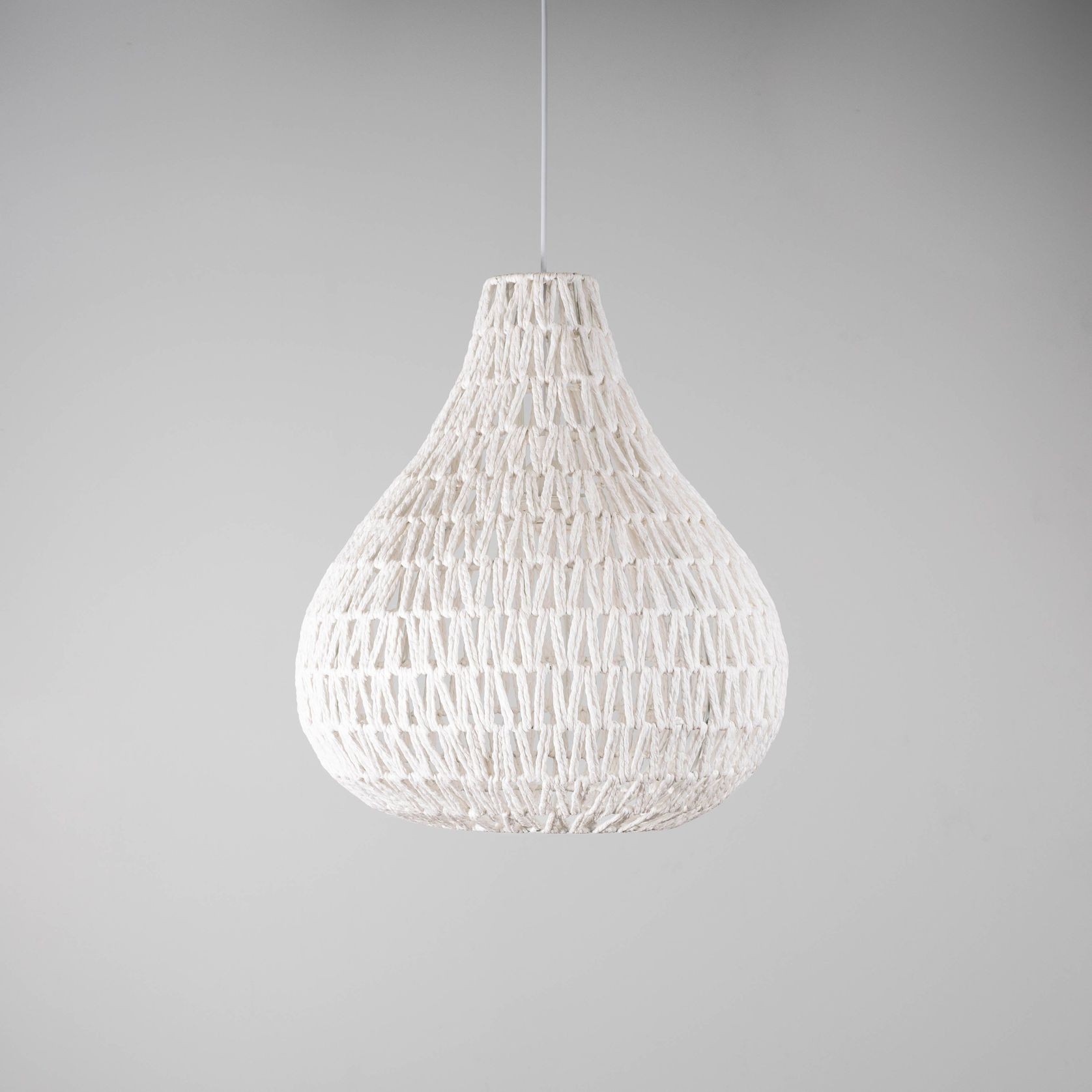 Byron | Rope Pendant Light - White gallery detail image
