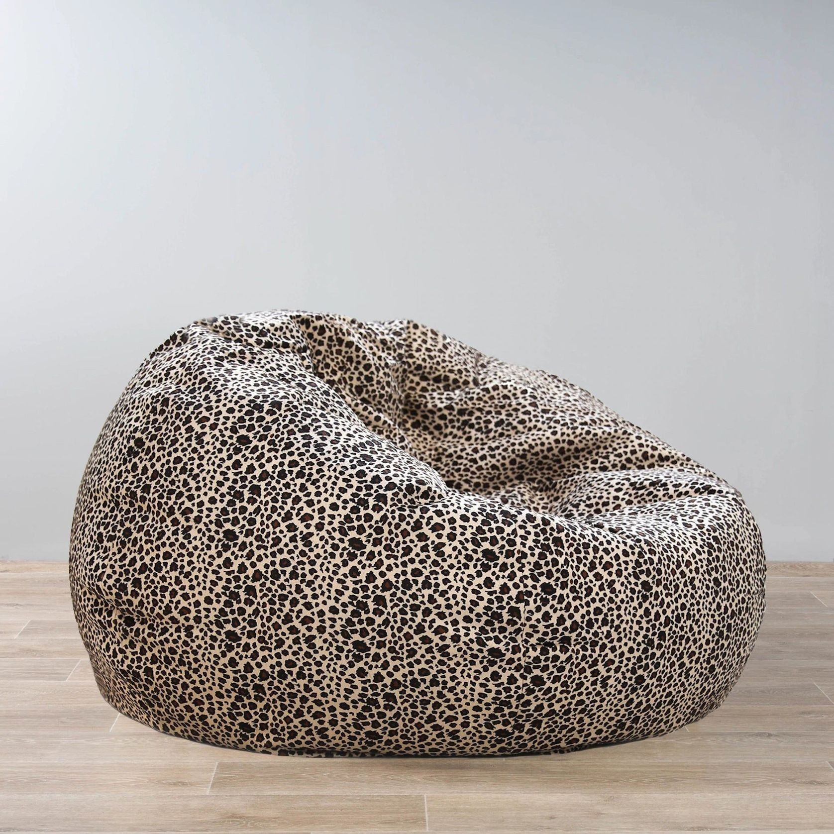 Pierre Fur Bean Bag - Leopard Print gallery detail image