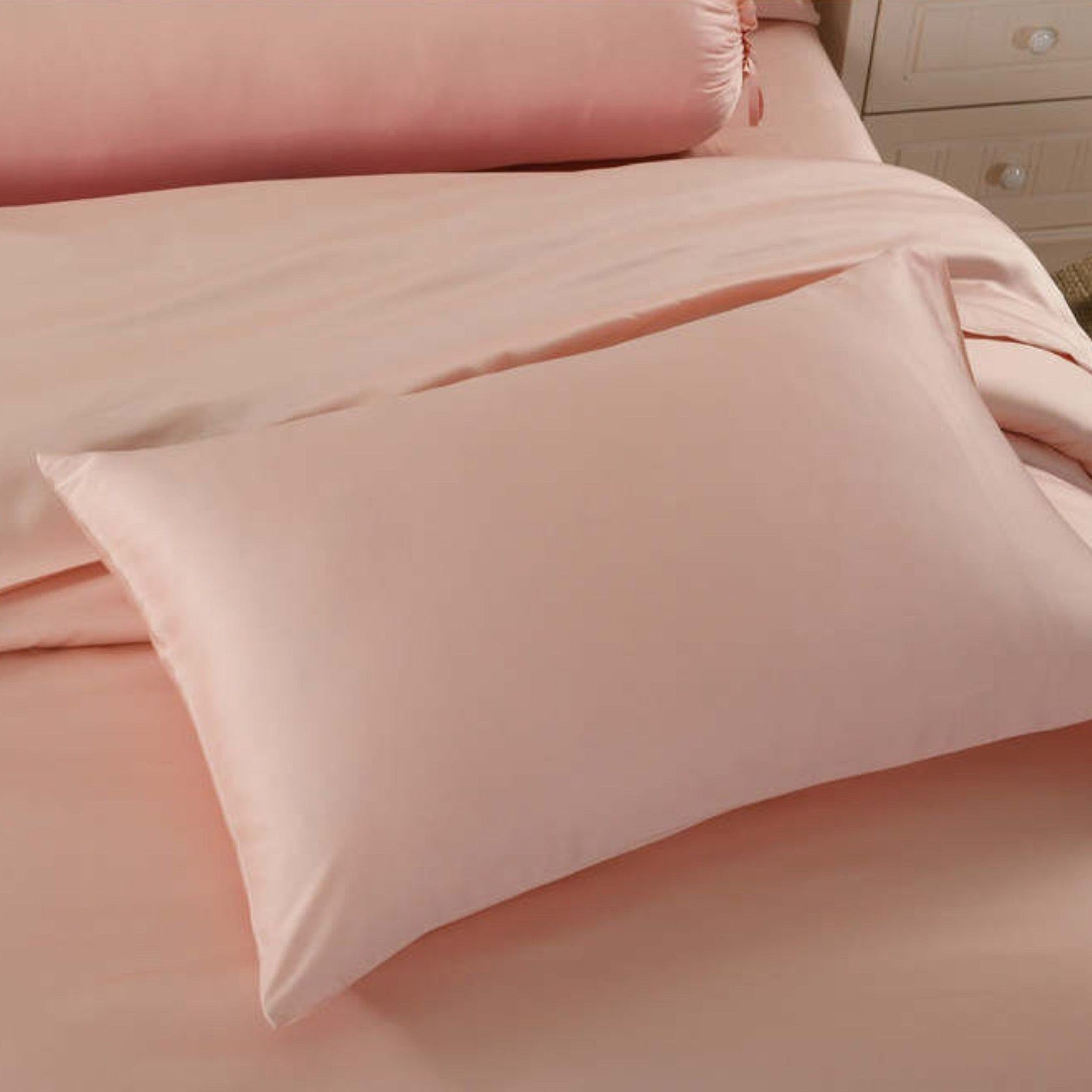 Soft Bamboo Standard Pillowcase Set - Soft Coral Pink gallery detail image