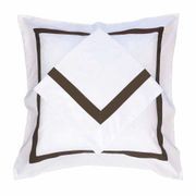 Ava Collection European Pillowcase Set - Espresso Trim gallery detail image