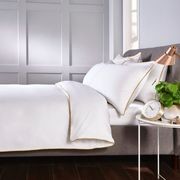 Plaza Collection White Quilt Cover Set - Gold Piping gallery detail image