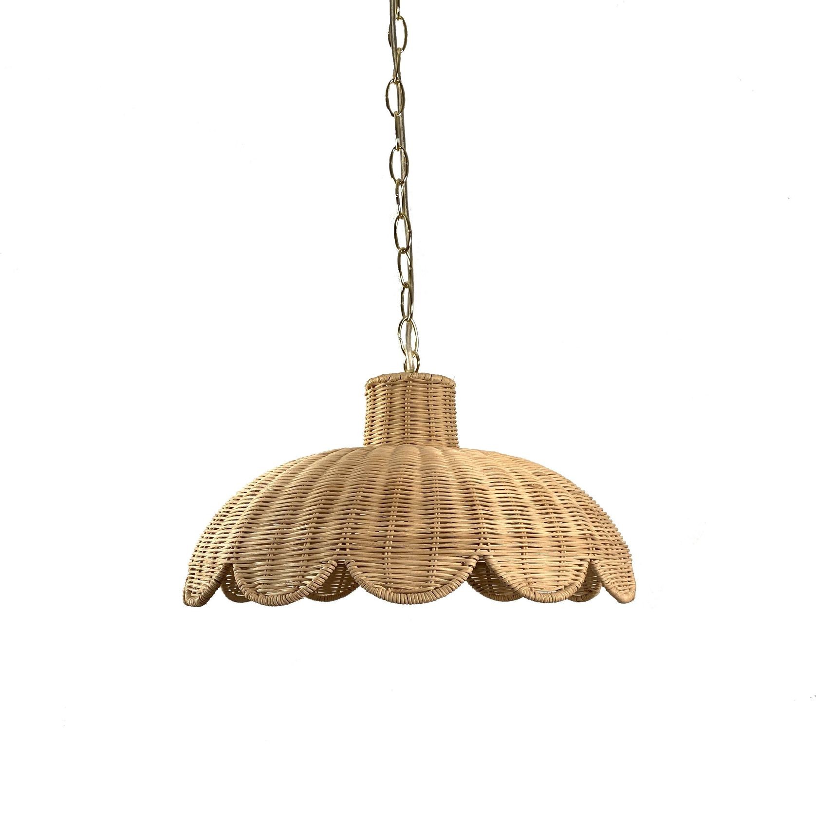 Alice Scallop Rattan Pendant Light gallery detail image