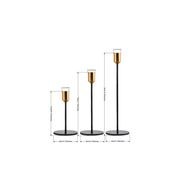 3pc Candlestick Set - Black and Brass gallery detail image
