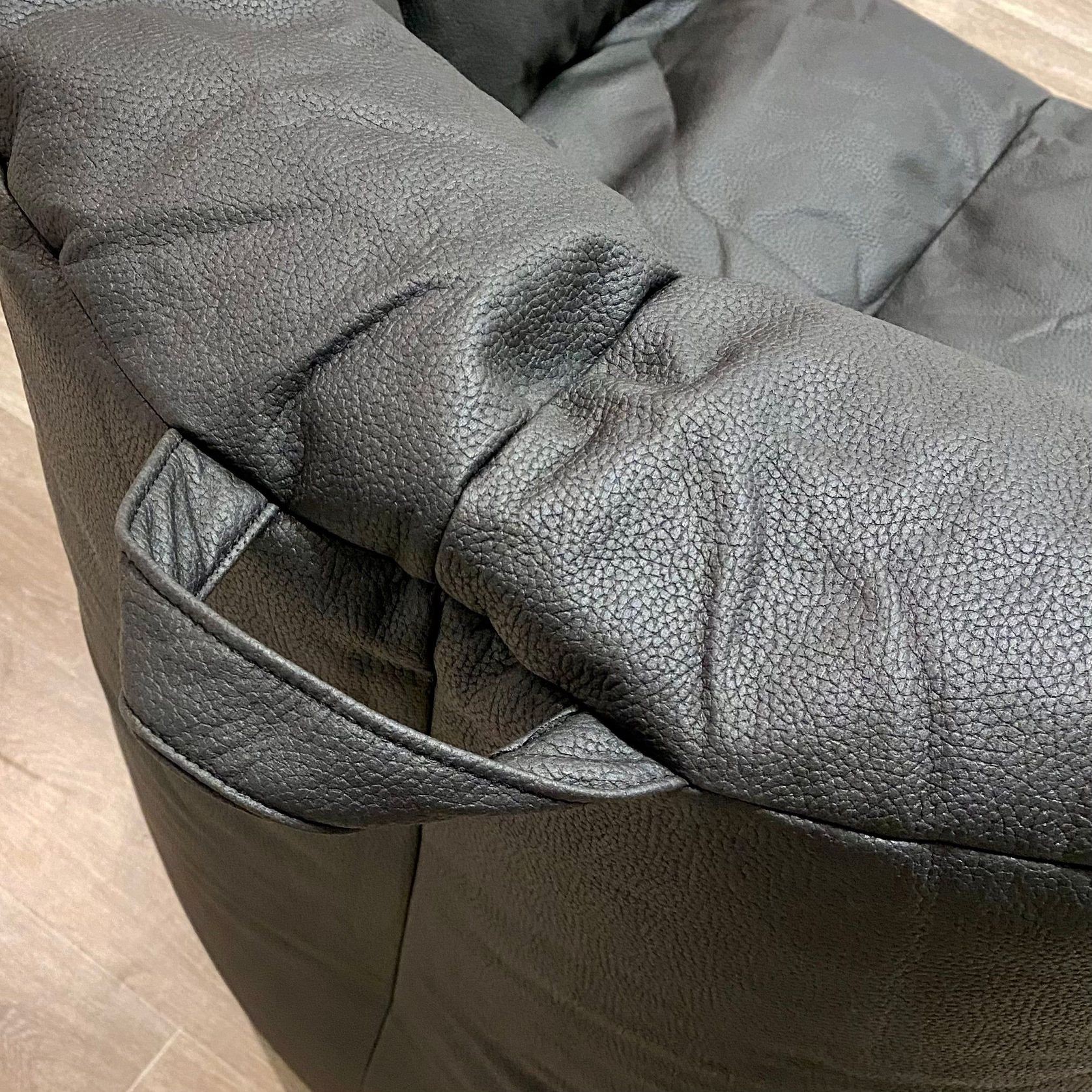 Faux Leather Tub Chair Bean Bag Cover - Charcoal gallery detail image