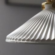 Hollie | Gold Ceramic Pleated Pendant Light gallery detail image