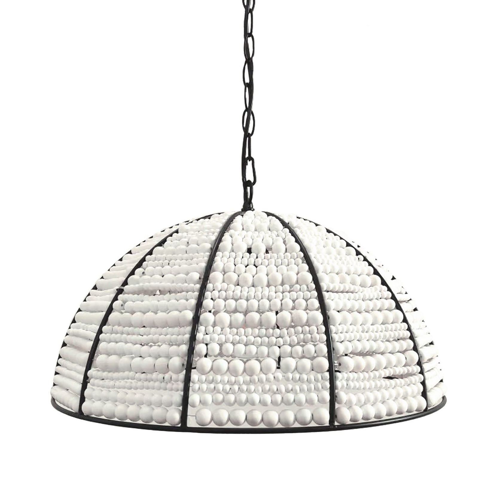 Estelle | Beaded Dome Pendant Light - Black/White gallery detail image