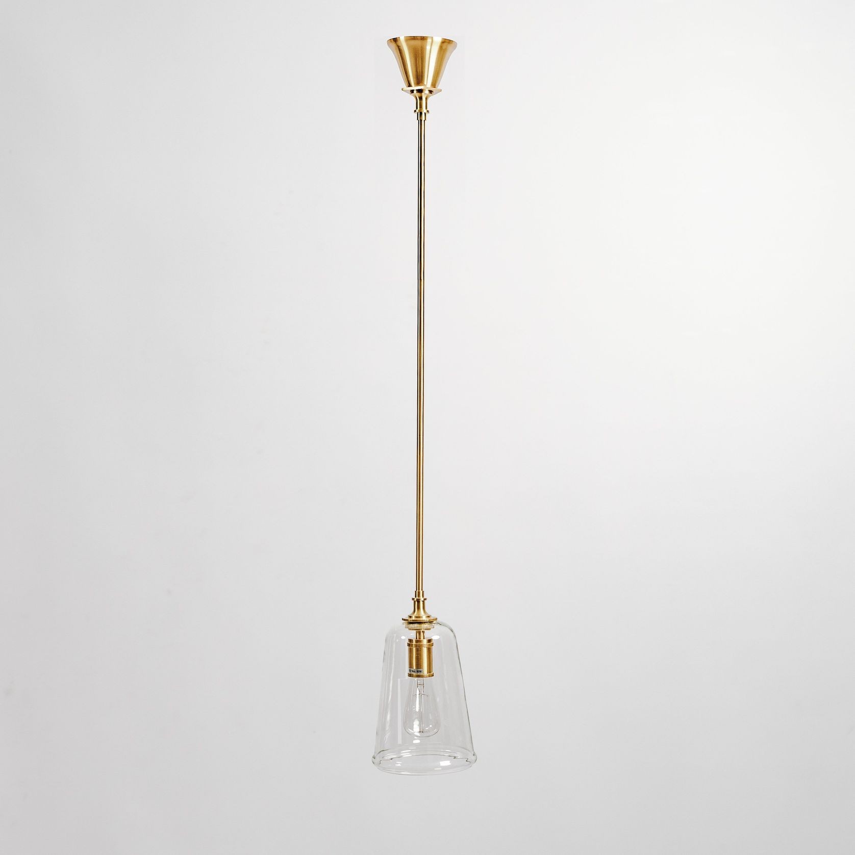 Reece | Flared Glass Pendant Light - Gold gallery detail image