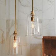 Reece | Flared Glass Pendant Light - Gold gallery detail image
