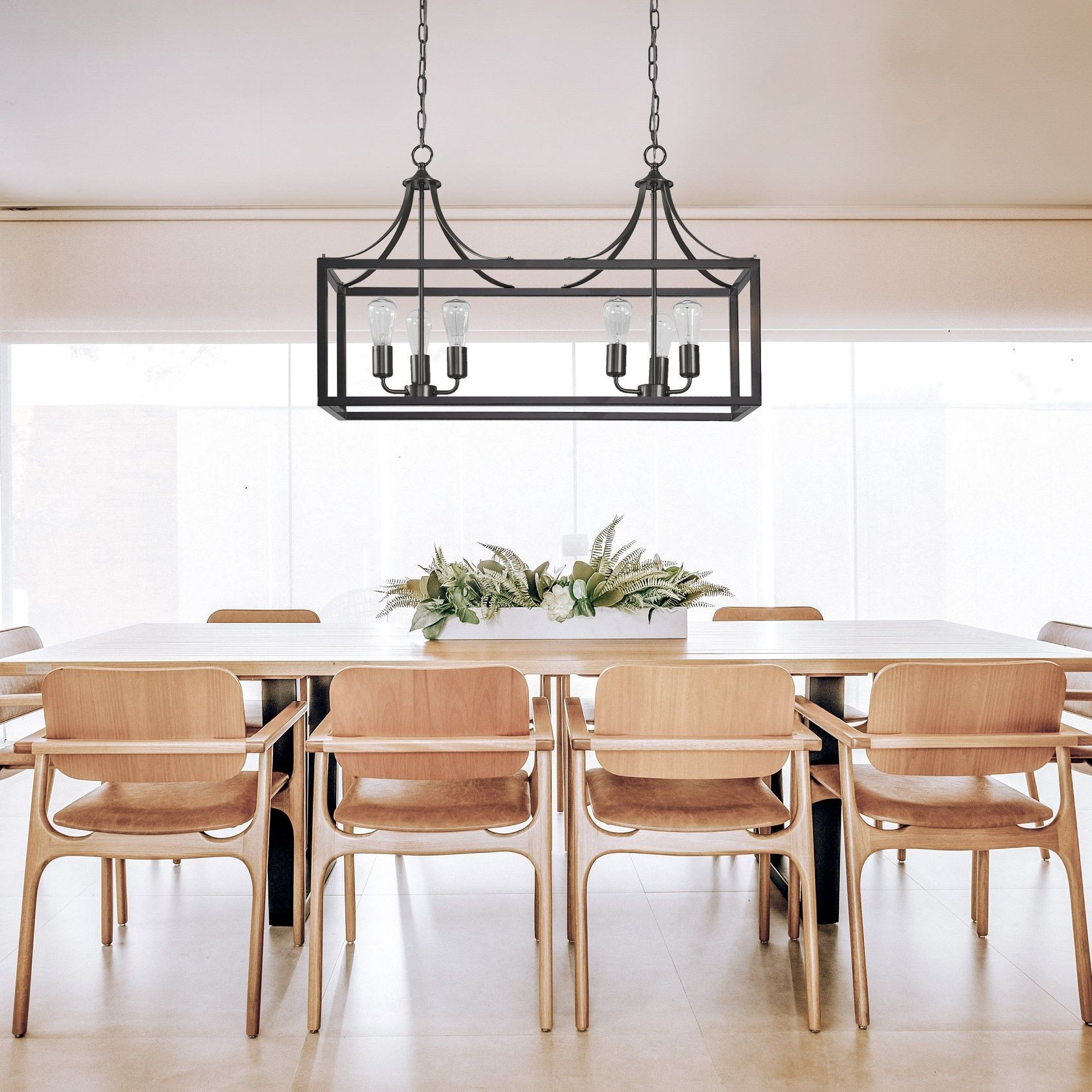 Langham | Hampton Style Dining Room Pendant Light - Black gallery detail image