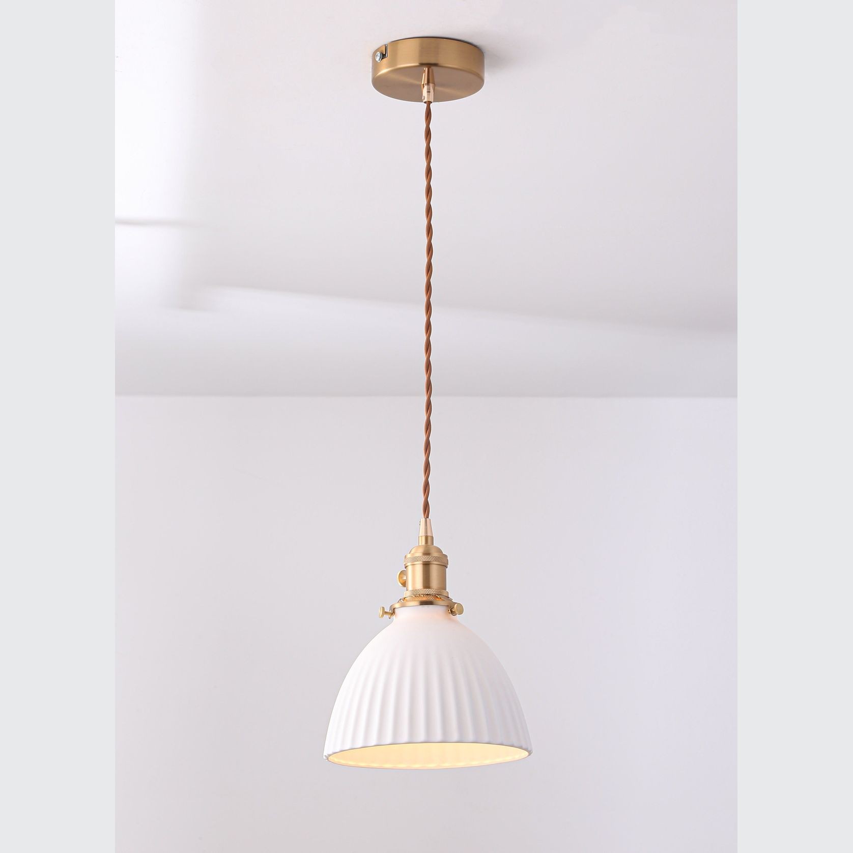 Margot | Ceramic Pleated Pendant Light gallery detail image