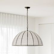Estelle | Beaded Dome Pendant Light - Black/White gallery detail image