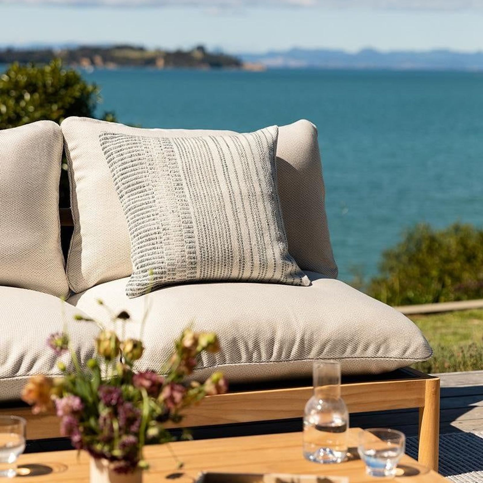 Baya Sonnet In & Outdoor Cushion - Eucalyptus gallery detail image