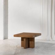 Ines Rustic Finish Squared-Off Coffee Table gallery detail image