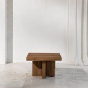 Ines Rustic Finish Squared-Off Coffee Table gallery detail image