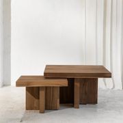 Ines Rustic Finish Squared-Off Coffee Table gallery detail image