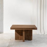 Ines Rustic Finish Squared-Off Coffee Table gallery detail image