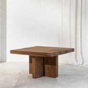 Ines Rustic Finish Squared-Off Coffee Table gallery detail image