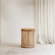 Iola Rattan Side Table with Storage gallery detail image