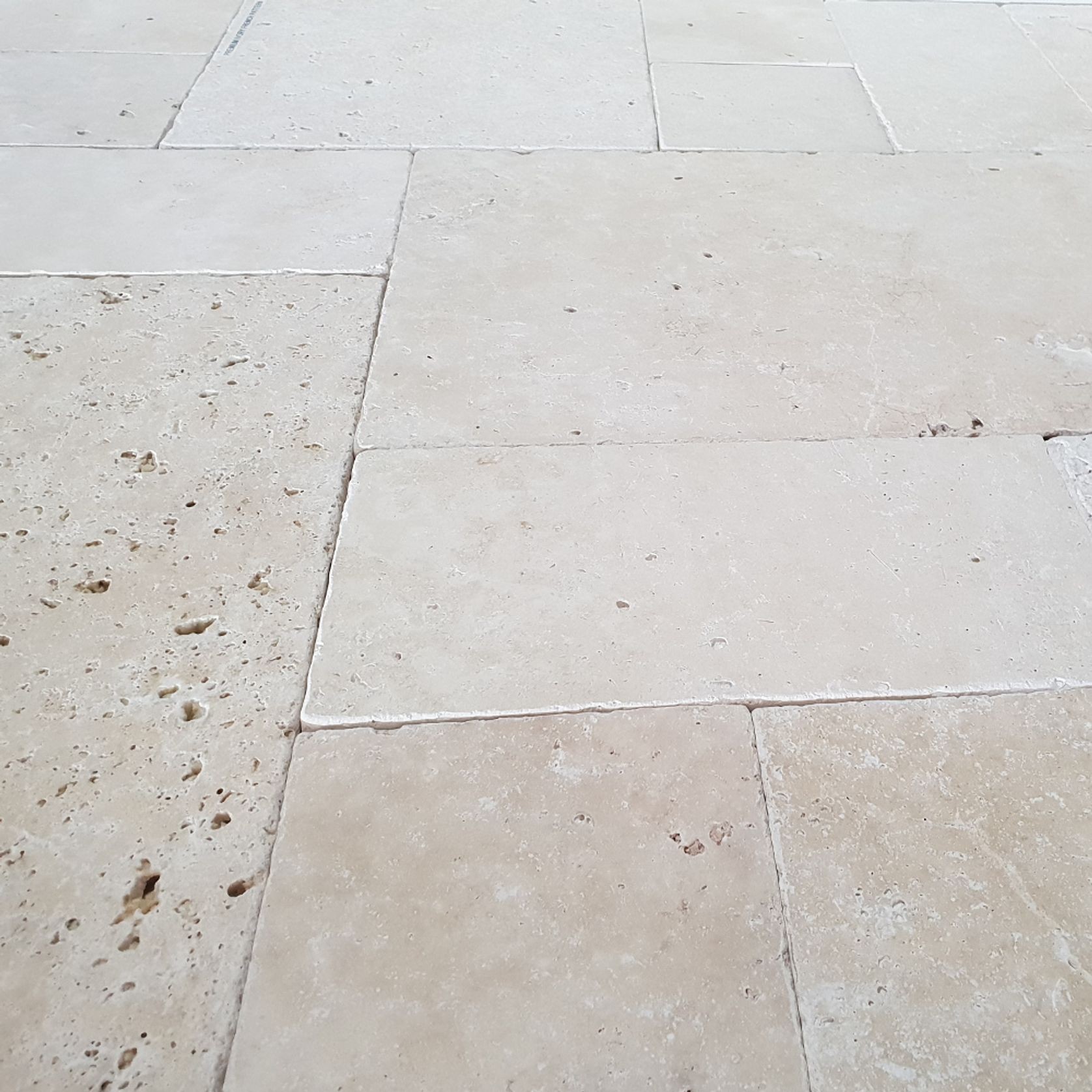 12mm Ivory Travertine French Pattern Tiles - Tumbled gallery detail image