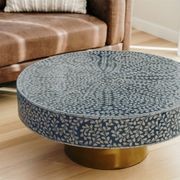 Amelia Mother of Pearl Inlay Coffee Table - Blue gallery detail image