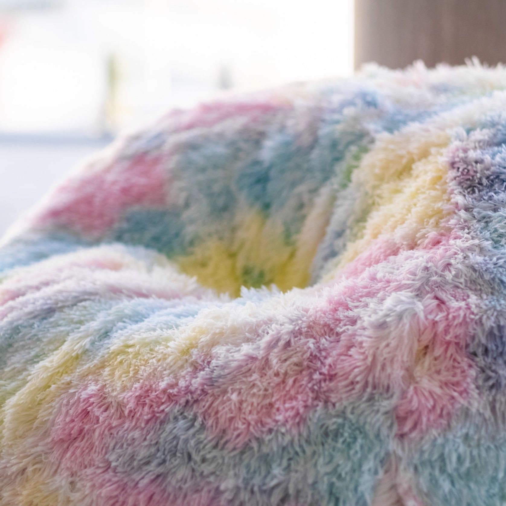 Fur Rainbow Tie Dye Bean Bag - Unicorn Shaggy gallery detail image