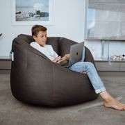 Faux Leather Tub Chair Bean Bag Cover - Charcoal gallery detail image