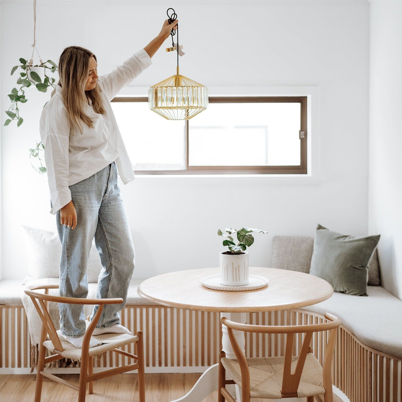 Butler | Glass Prism Pendant Light - Gold gallery detail image