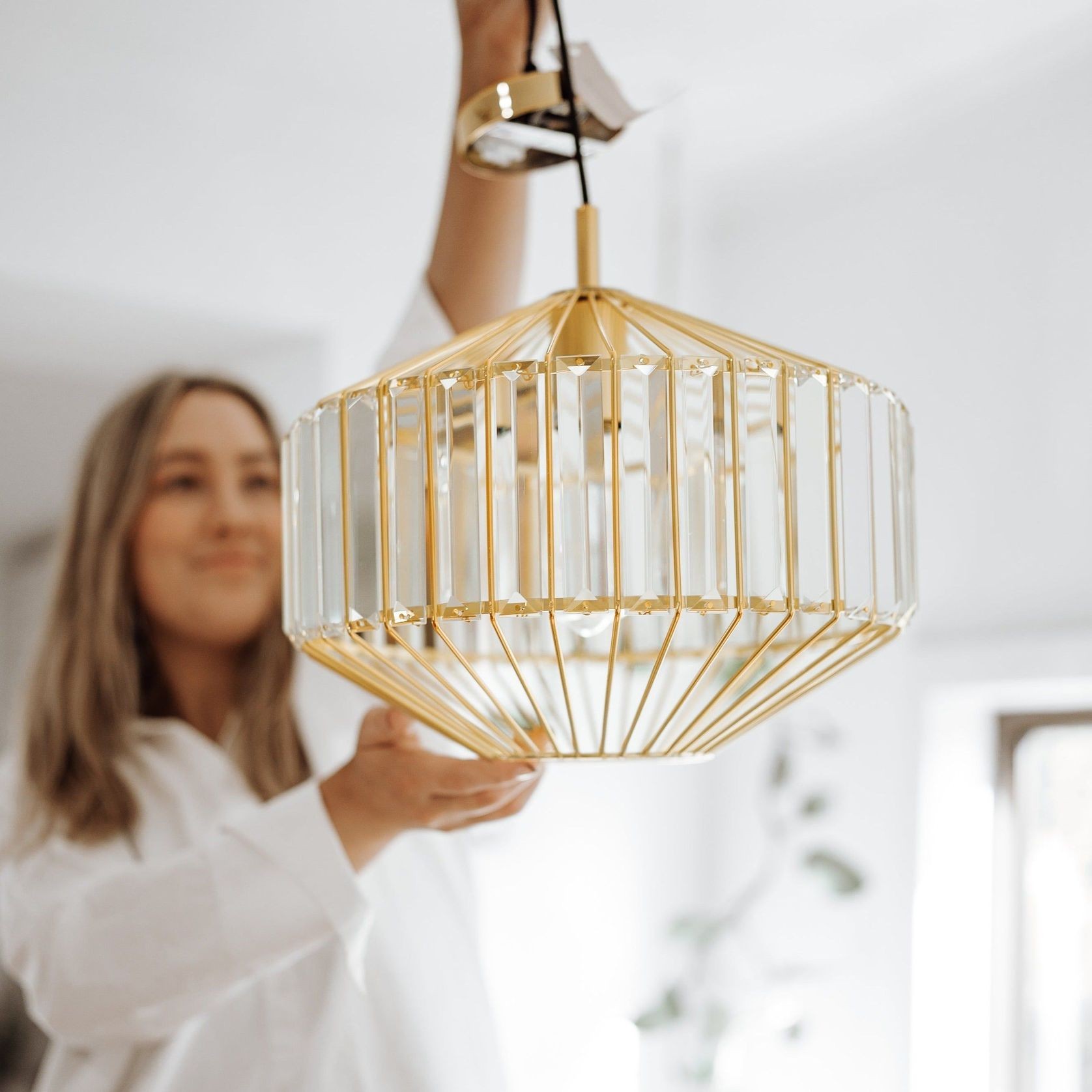 Butler | Glass Prism Pendant Light - Gold gallery detail image