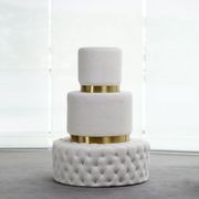 Boucle Ottoman Stool - Gold Base - 60cm gallery detail image
